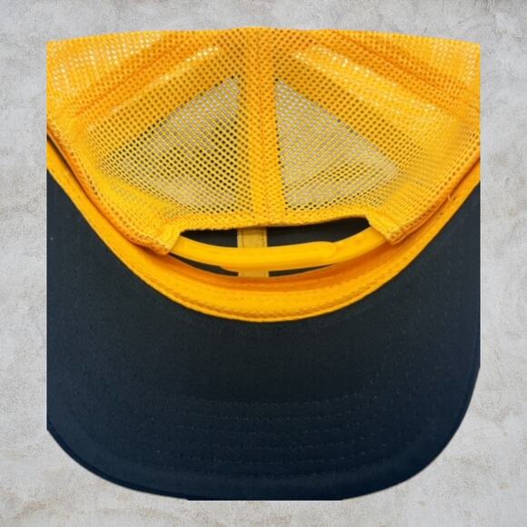 Disc Golf Leather Patch Hat Custom Trucker Hat Always Disc Golfing Blk/Org - Picture 6 of 6